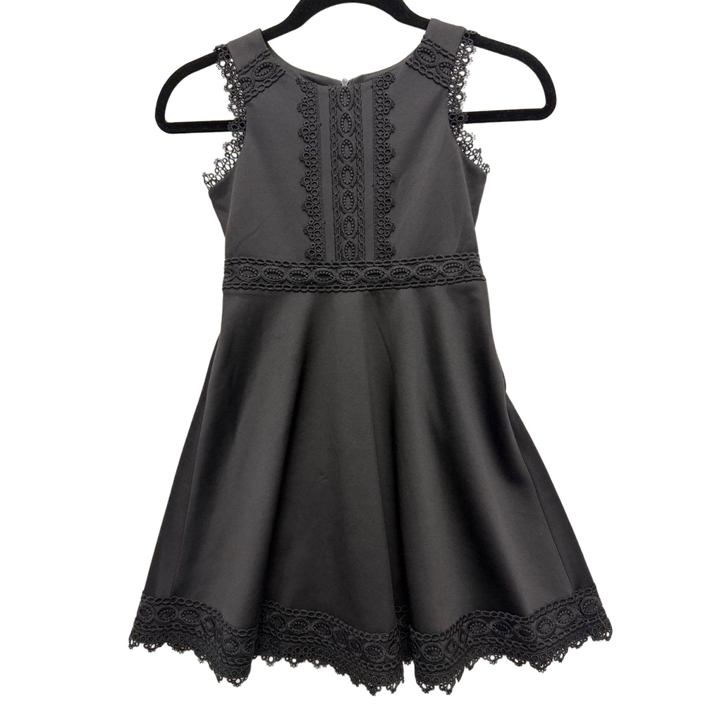 Rare Editions Black Sleeveless Lace Trim Dress Girl's Size 7